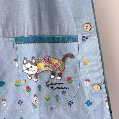 Tablier japonais avec motif chat Kusuguru