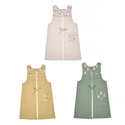 Tablier et manchette Kusuguru avec motif chat brodé