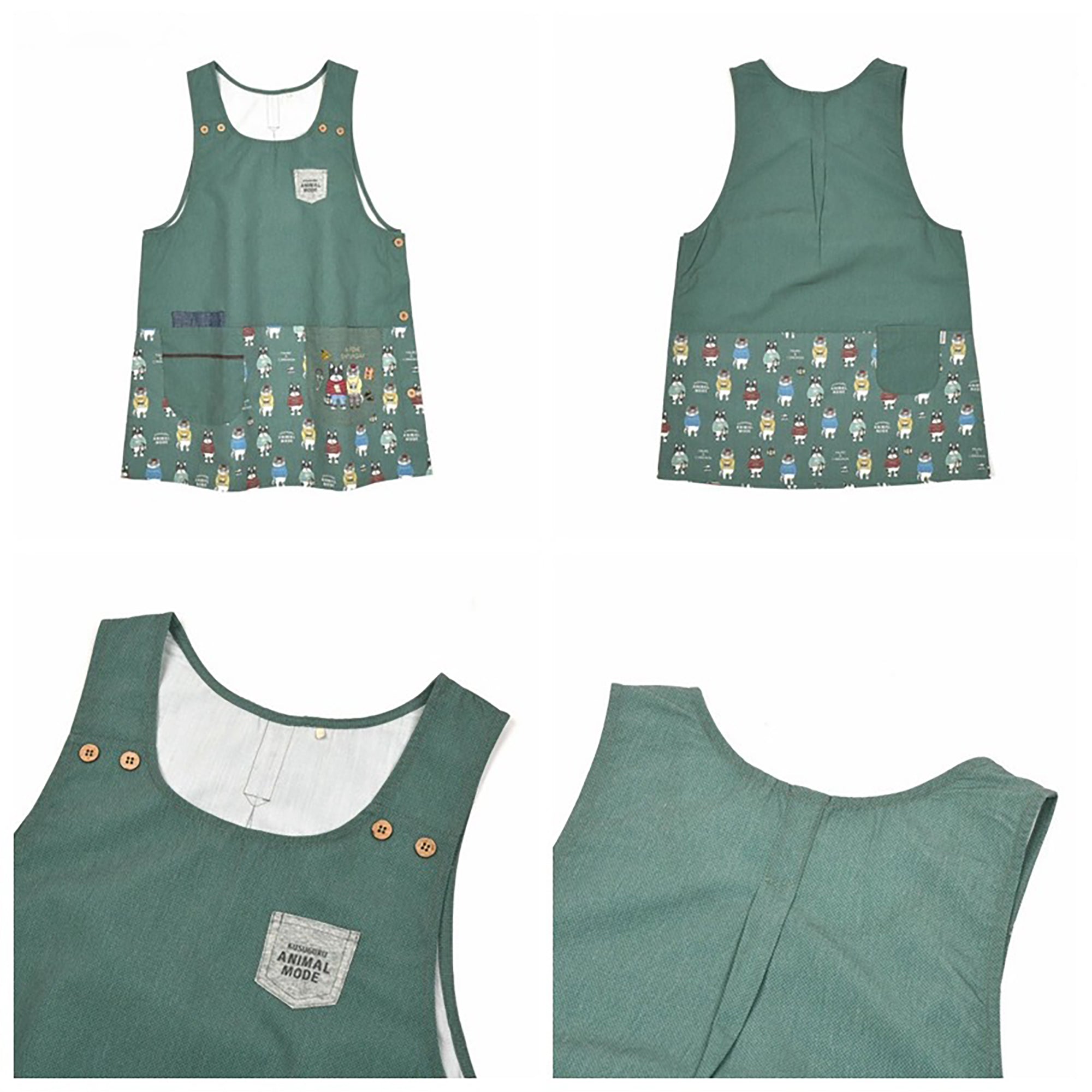 Tablier Kusuguru japonais avec mignon motif chien