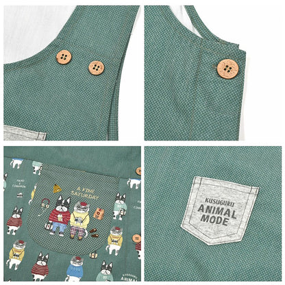 Tablier Kusuguru japonais avec mignon motif chien