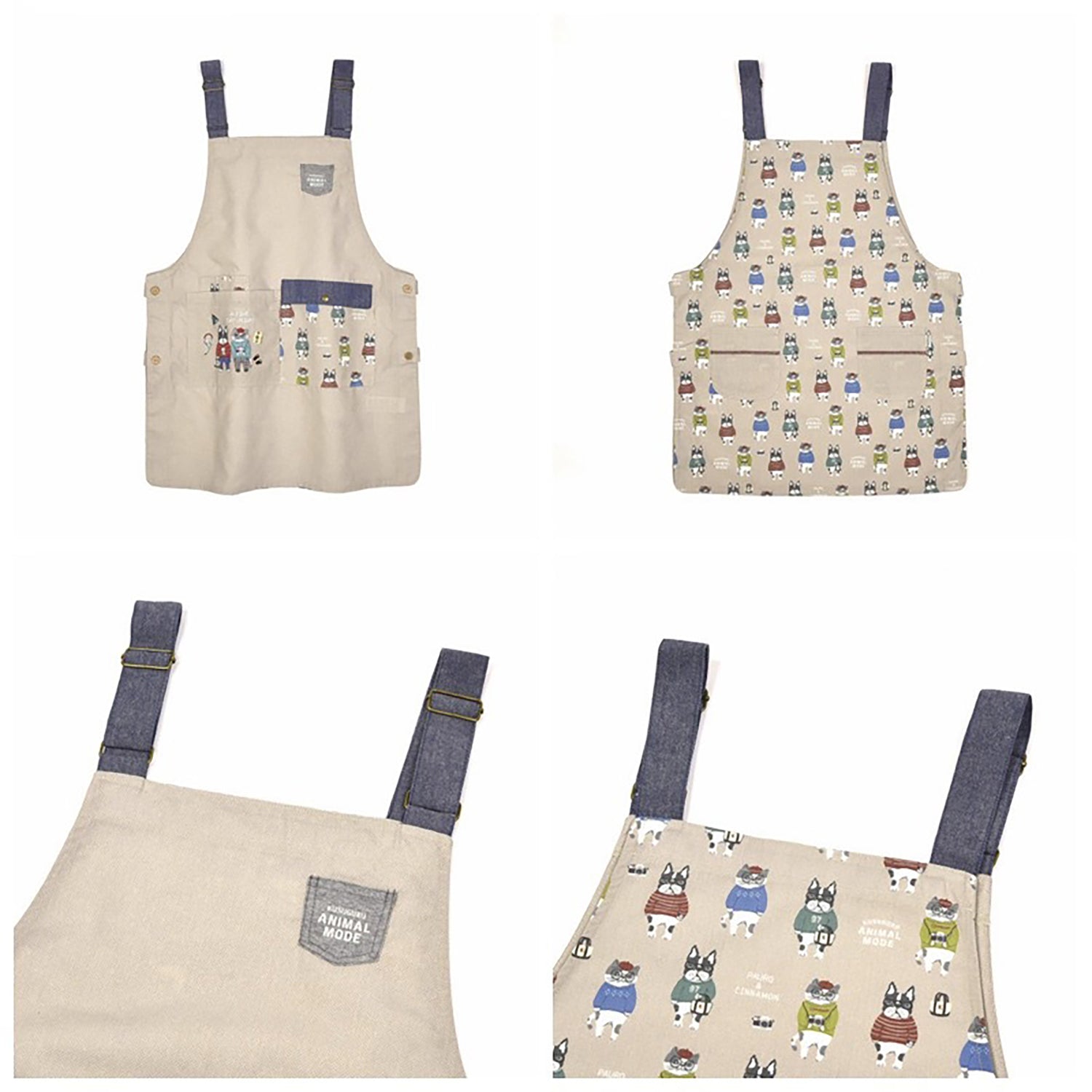 Tablier Kusuguru japonais avec mignon motif chien