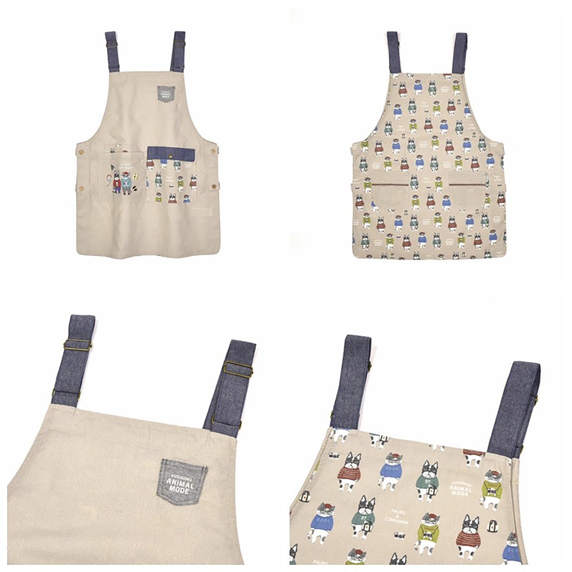 Tablier Kusuguru japonais avec mignon motif chien