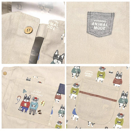 Tablier Kusuguru japonais avec mignon motif chien