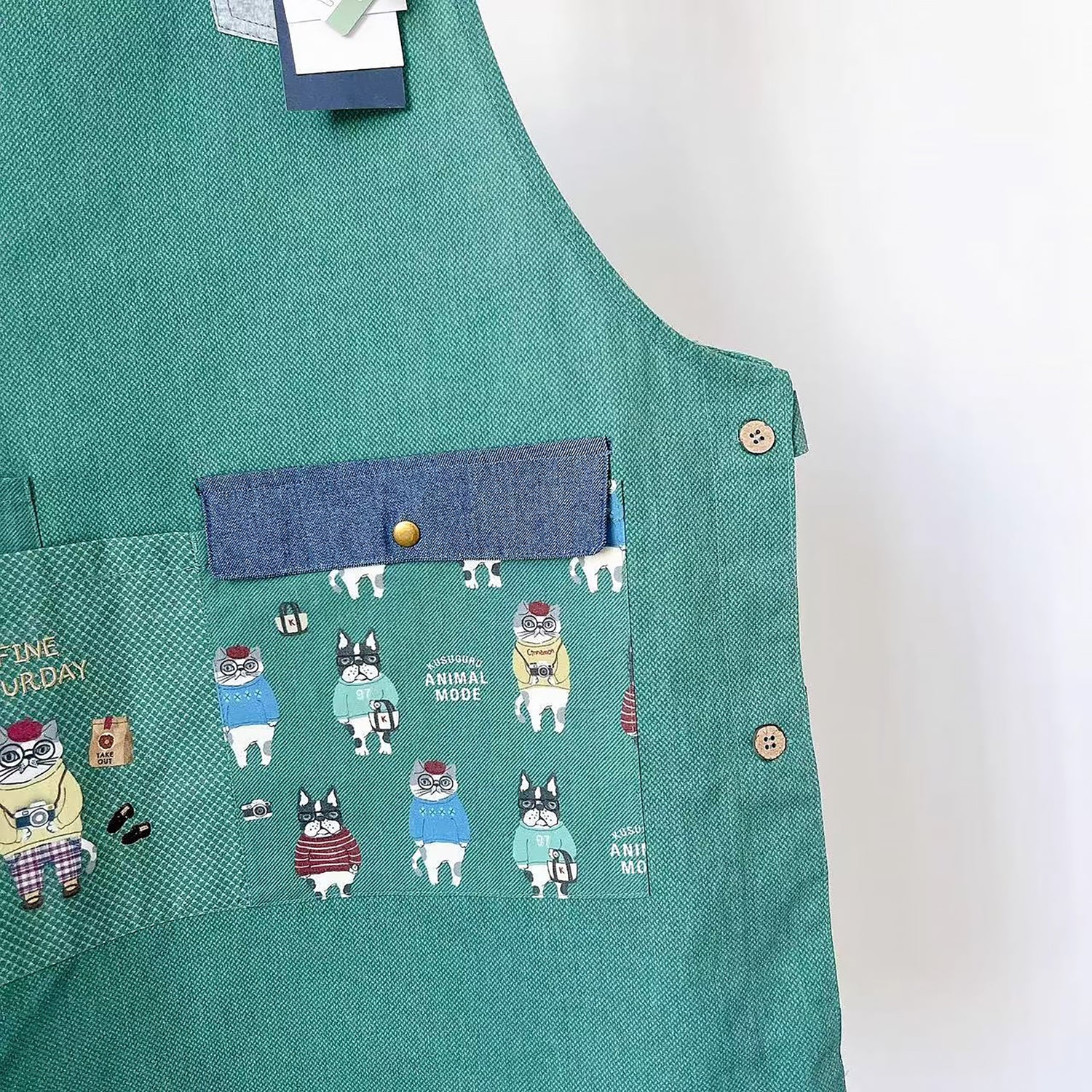 Tablier Kusuguru japonais avec mignon motif chien