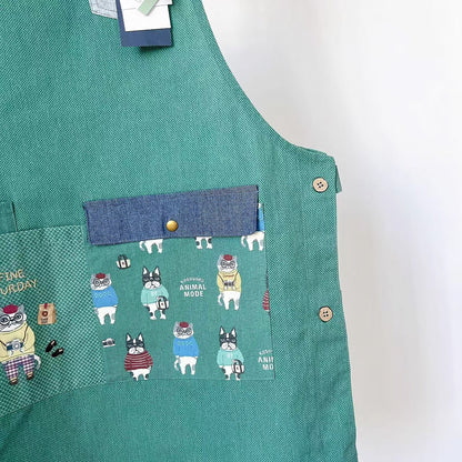Tablier Kusuguru japonais avec mignon motif chien
