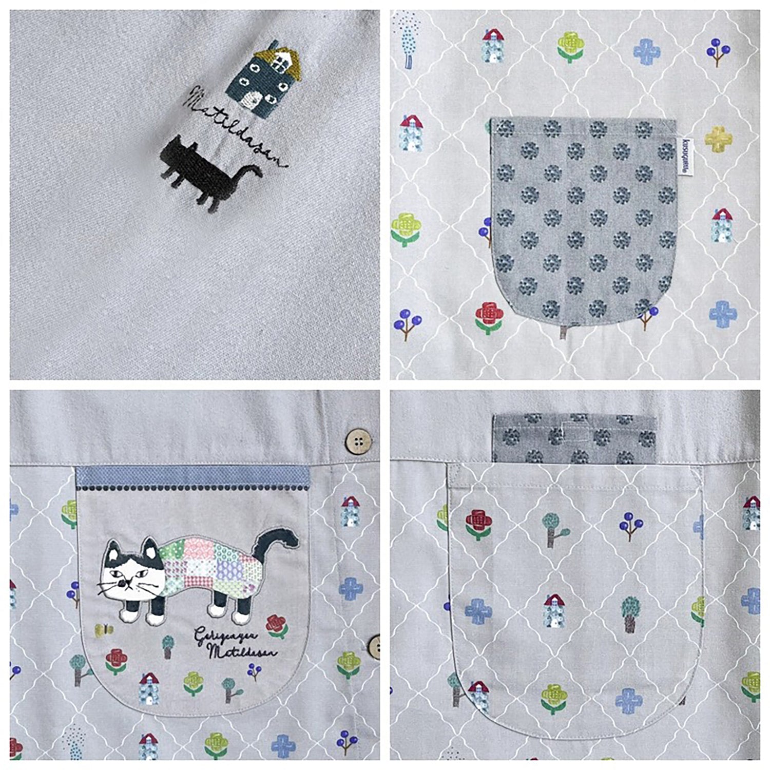 Tablier japonais avec motif chat Kusuguru