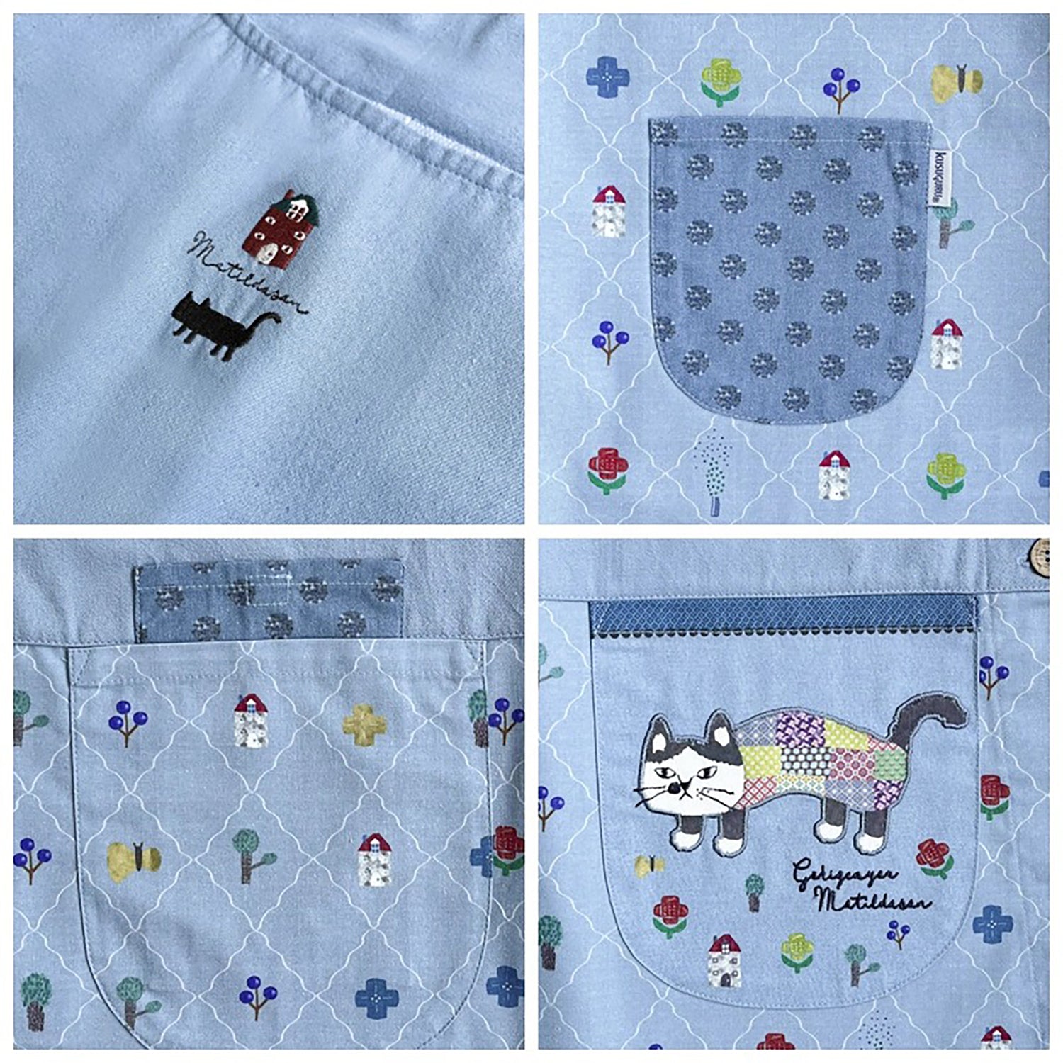 Tablier japonais avec motif chat Kusuguru