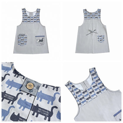 Tablier japonais avec motif chat Kusuguru