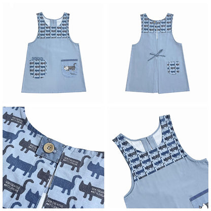 Tablier japonais avec motif chat Kusuguru