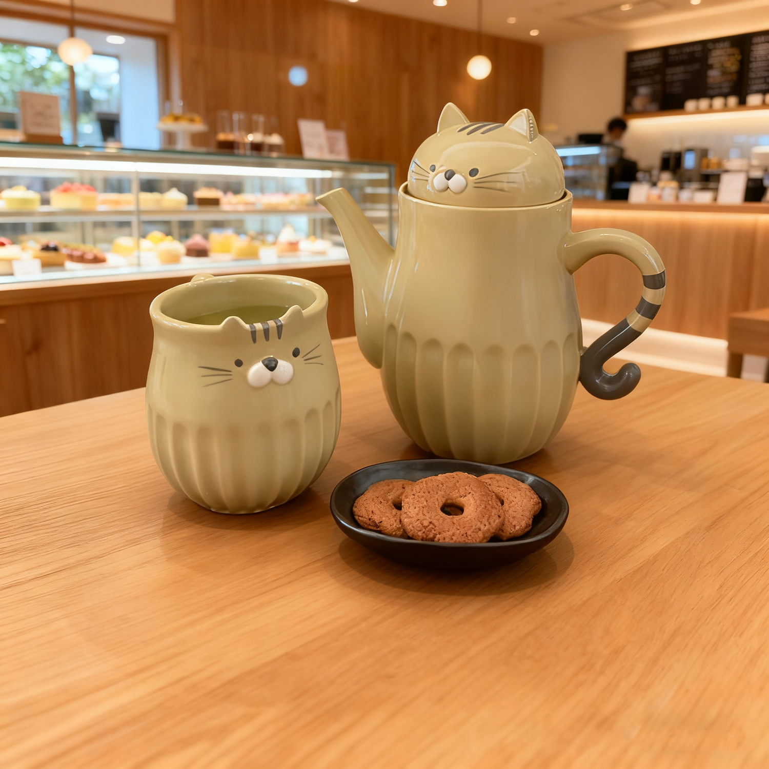 Théière et Mug en céramique chat DECOLE