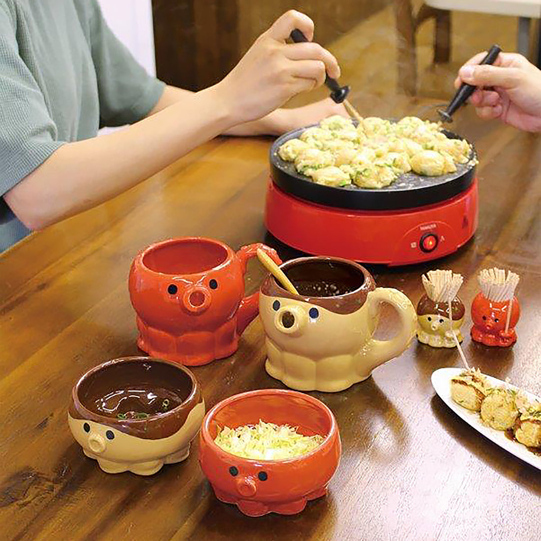 Service à takoyaki en céramique