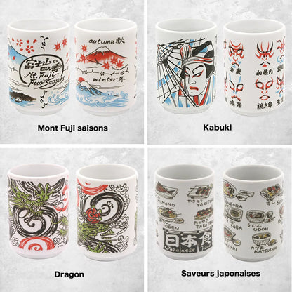 Tasse en céramique motifs culture et gastronomie japonaise