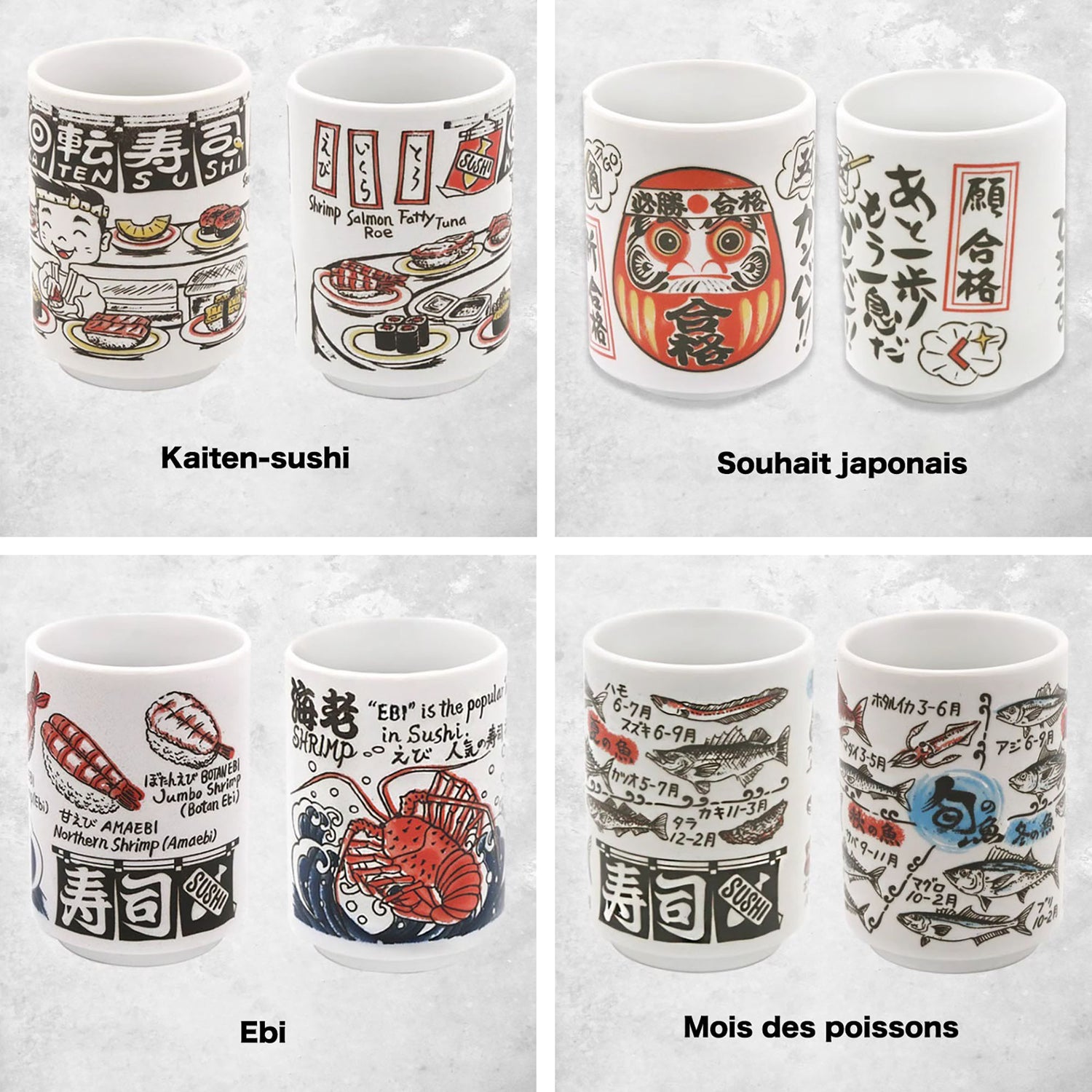 Tasse en céramique motifs culture et gastronomie japonaise