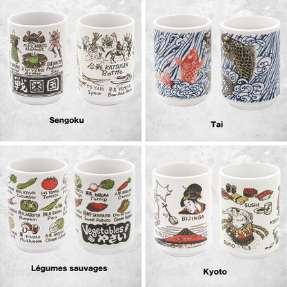 Tasse en céramique motifs culture et gastronomie japonaise