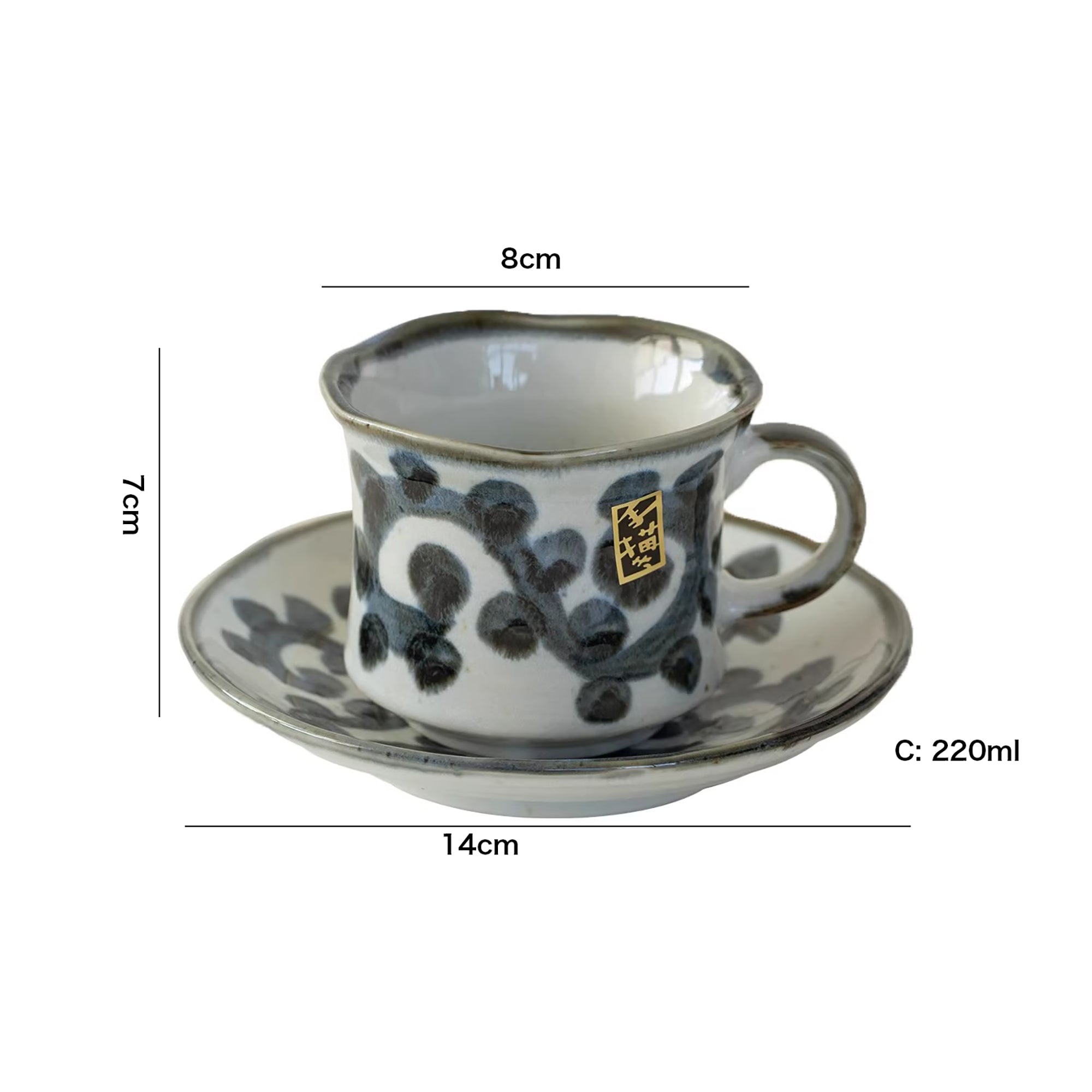 Tasse à café Setoyaki motif Tako Karakusa 