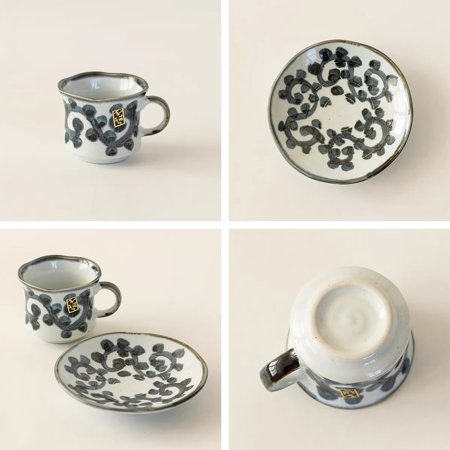 Tasse à café Setoyaki motif Tako Karakusa 