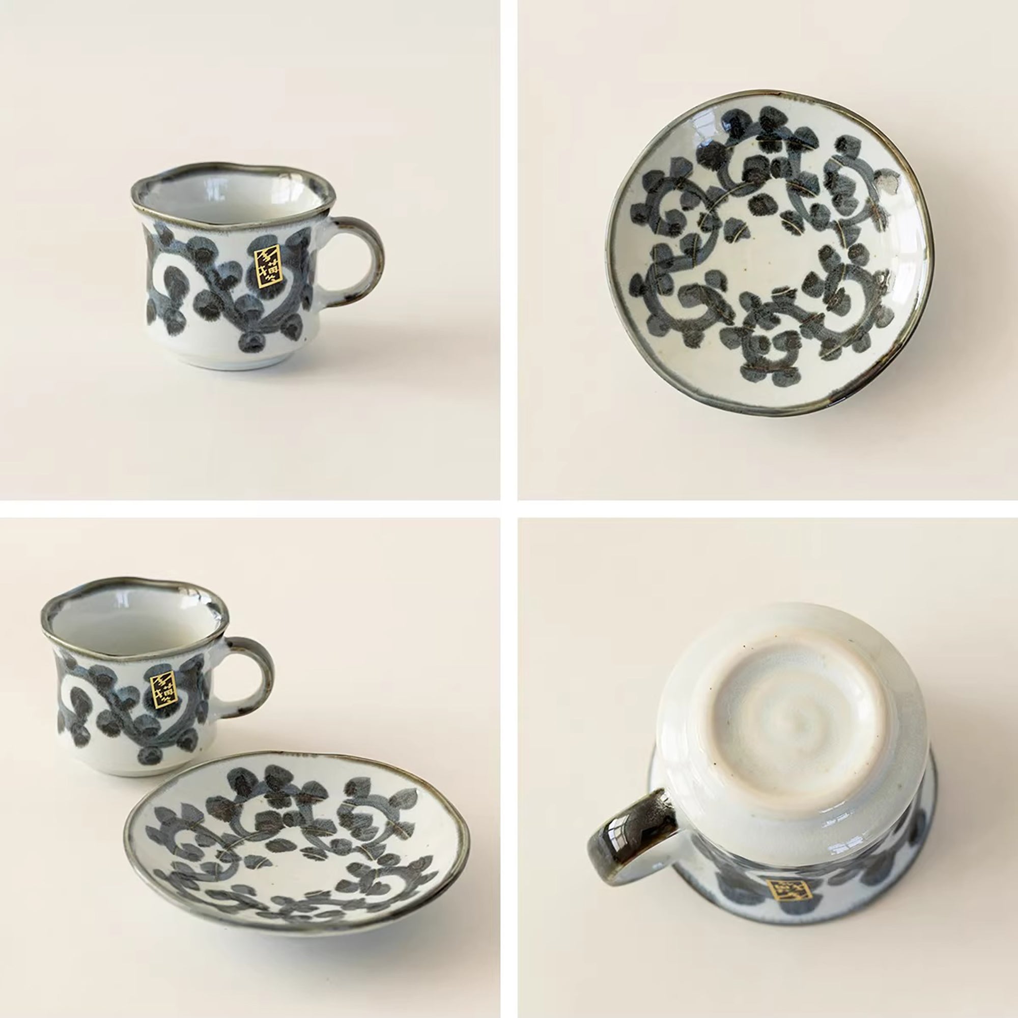 Tasse à café Setoyaki motif Tako Karakusa 