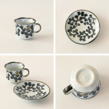 Tasse à café Setoyaki motif Tako Karakusa 