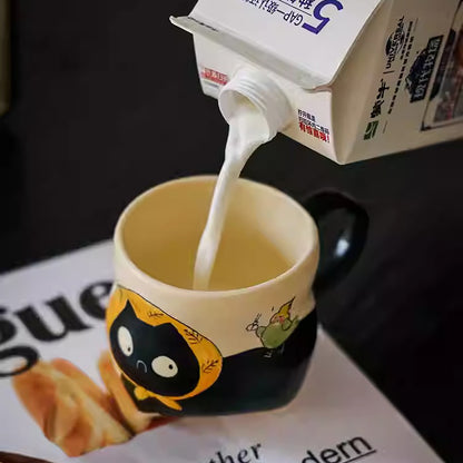 Tasse à café artisanal avec motif chat