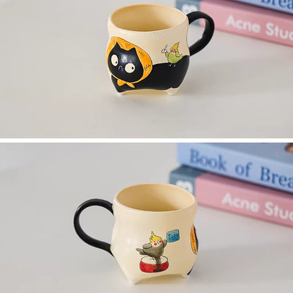 Tasse à café artisanal avec motif chat
