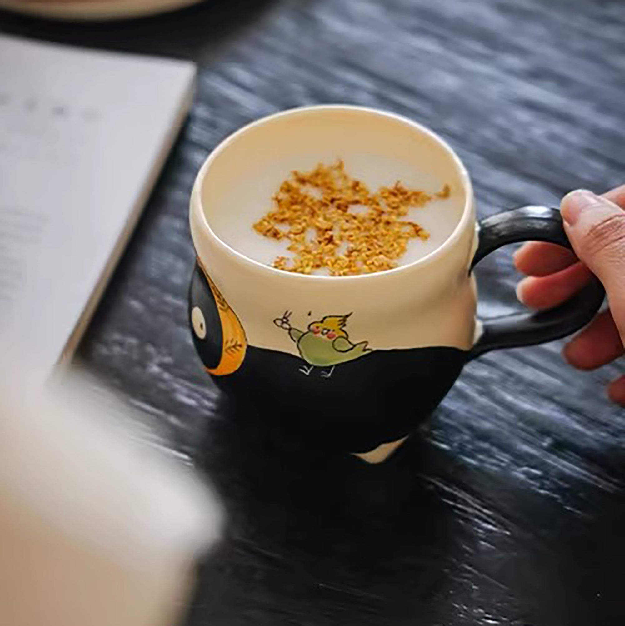 Tasse à café artisanal avec motif chat