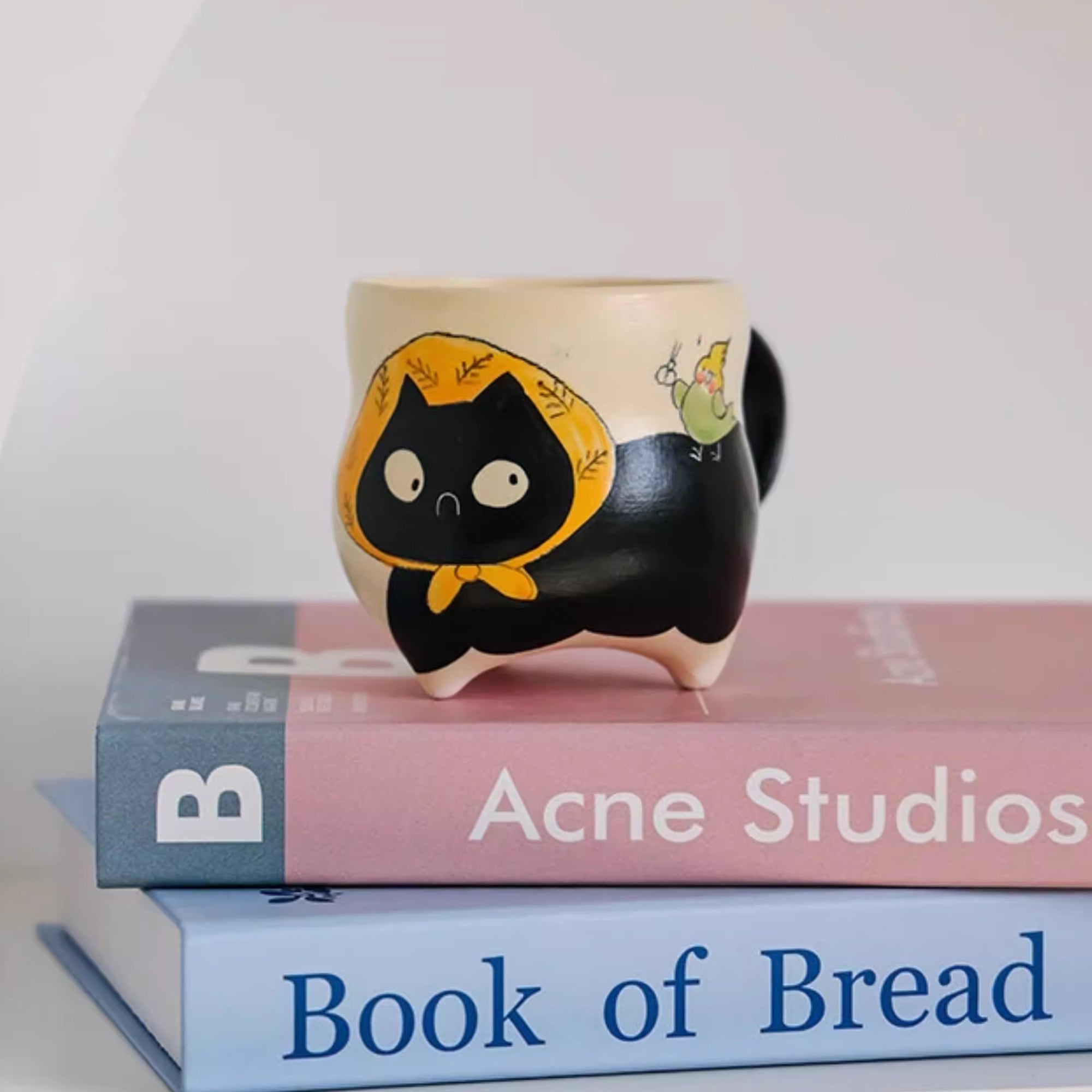 Tasse à café artisanal avec motif chat