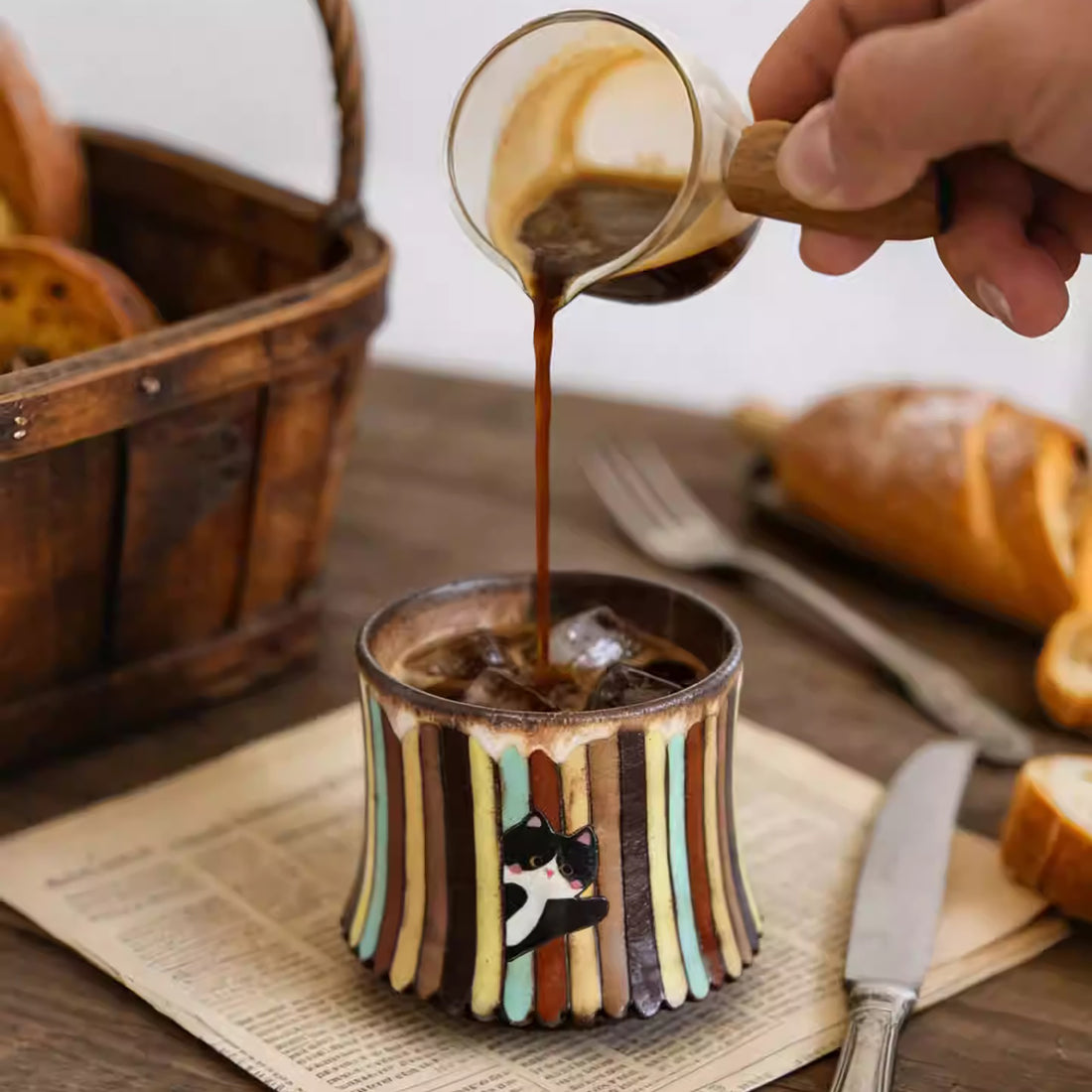 Tasse à café en argile de Jingdezhen peinte à la main