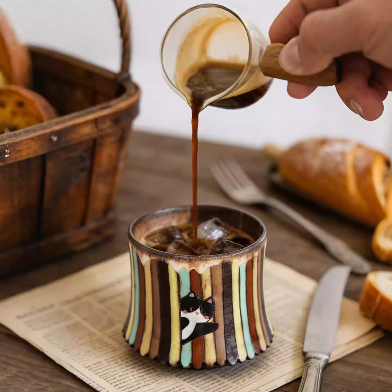 Tasse à café en argile de Jingdezhen peinte à la main