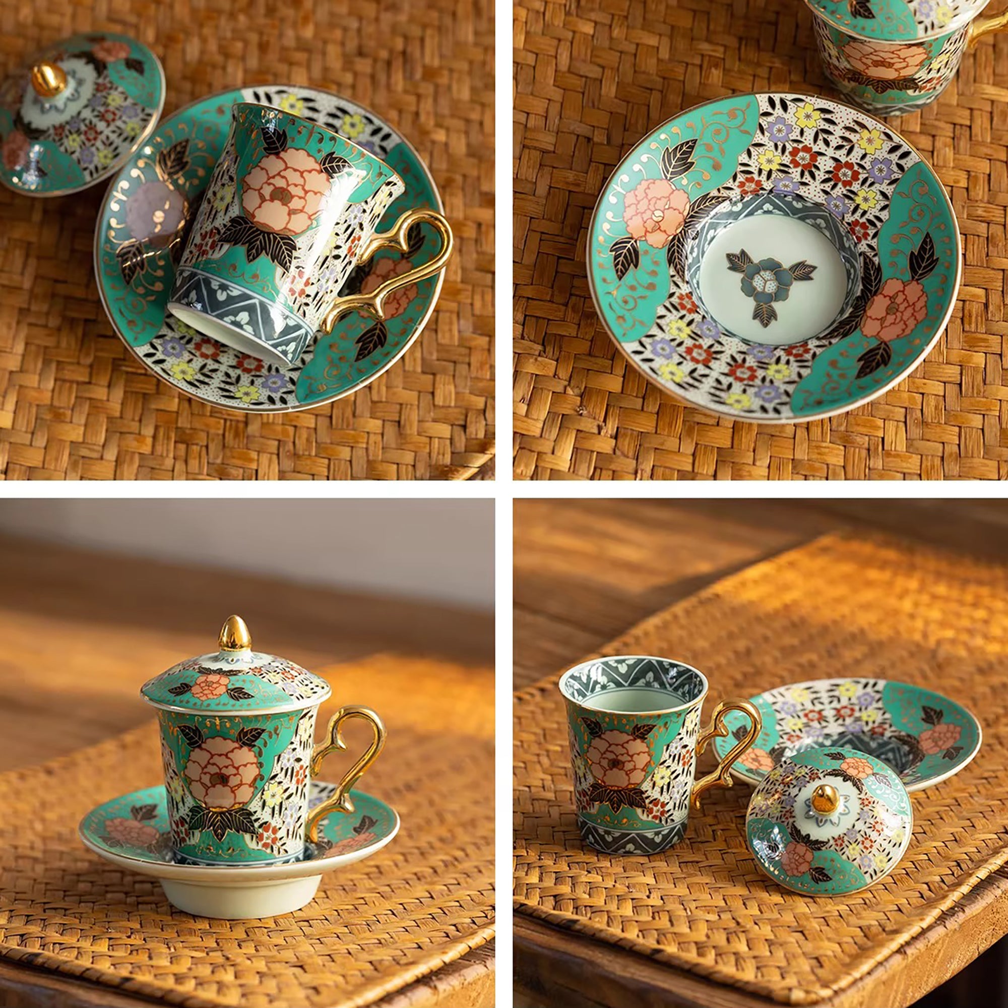 Tasse Aritayaki style Rinkuro décor Nishiki doré peint à la main