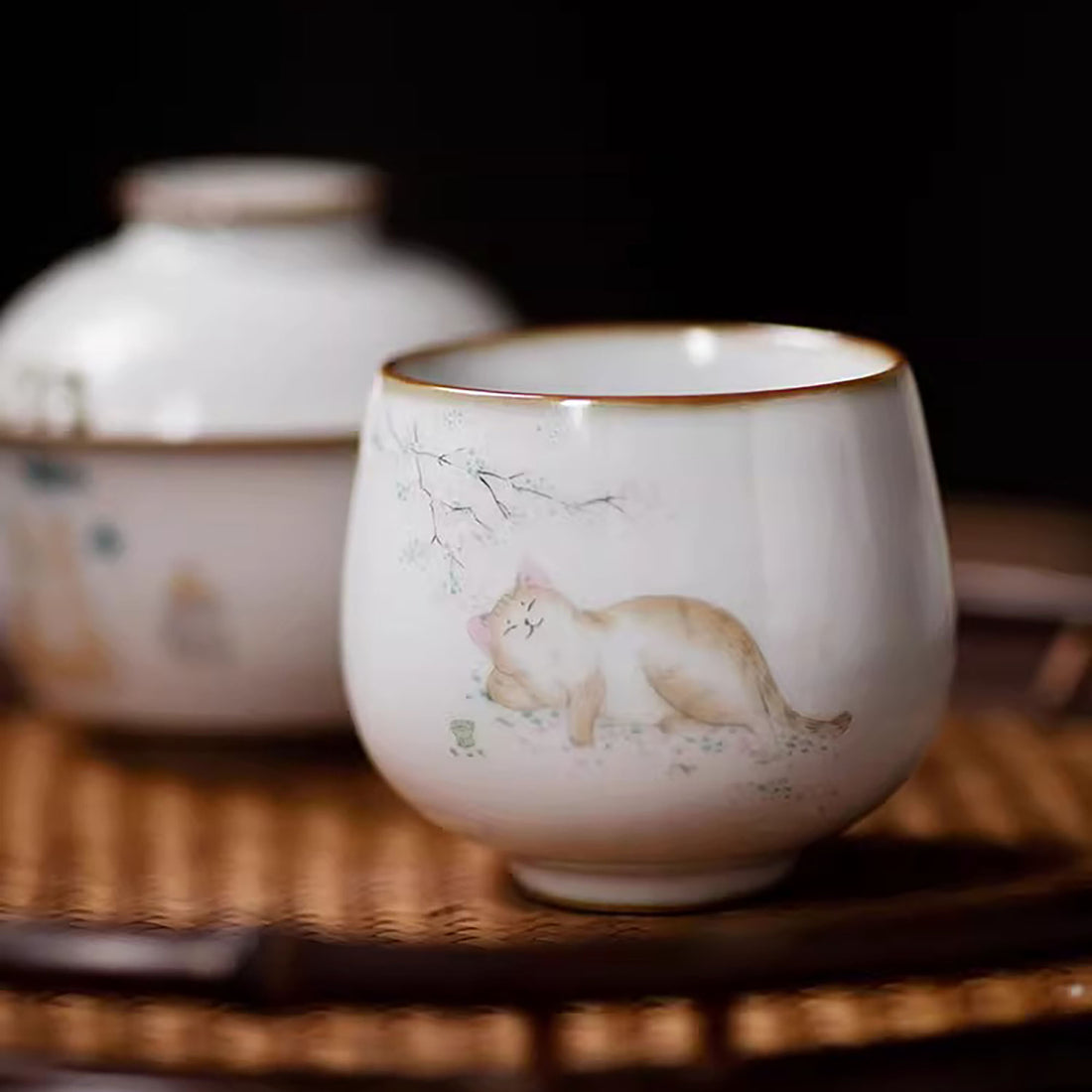 Tasse à thé de maître en porcelaine Ru