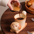 Tasse café en céramique artisanale avec motif chat et chien 