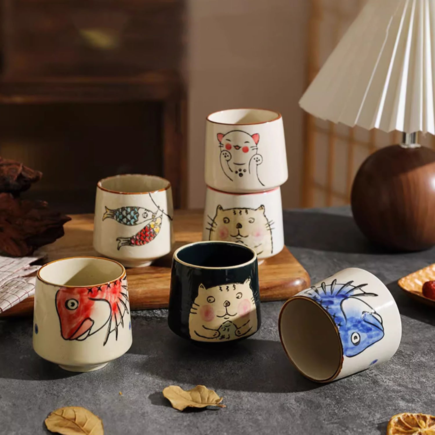 Teetasse mit japanischem Retro-Muster