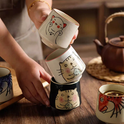 Teetasse mit japanischem Retro-Muster