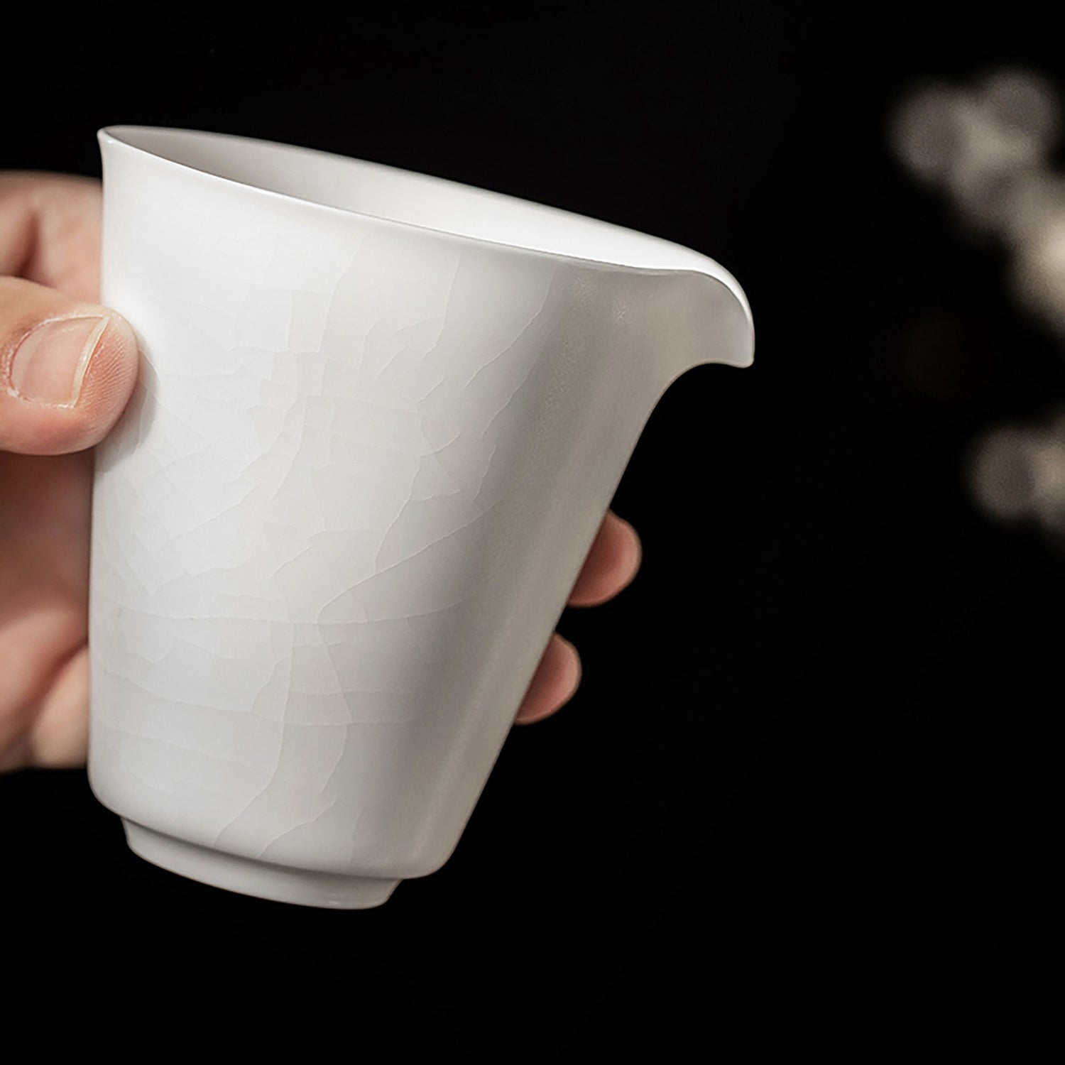 Tasse à thé en céladon Ru avec glaçure craquelée