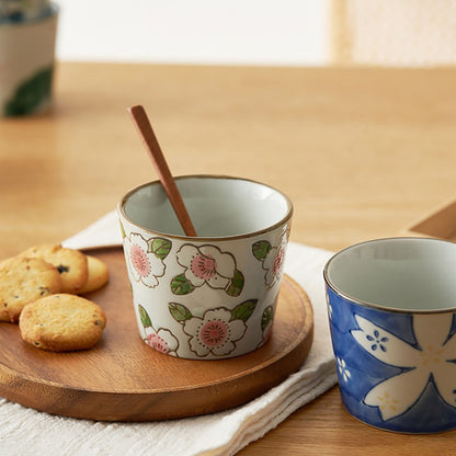 TASSE CAFE AVEC MOTIF FLORALE JAPONAIS