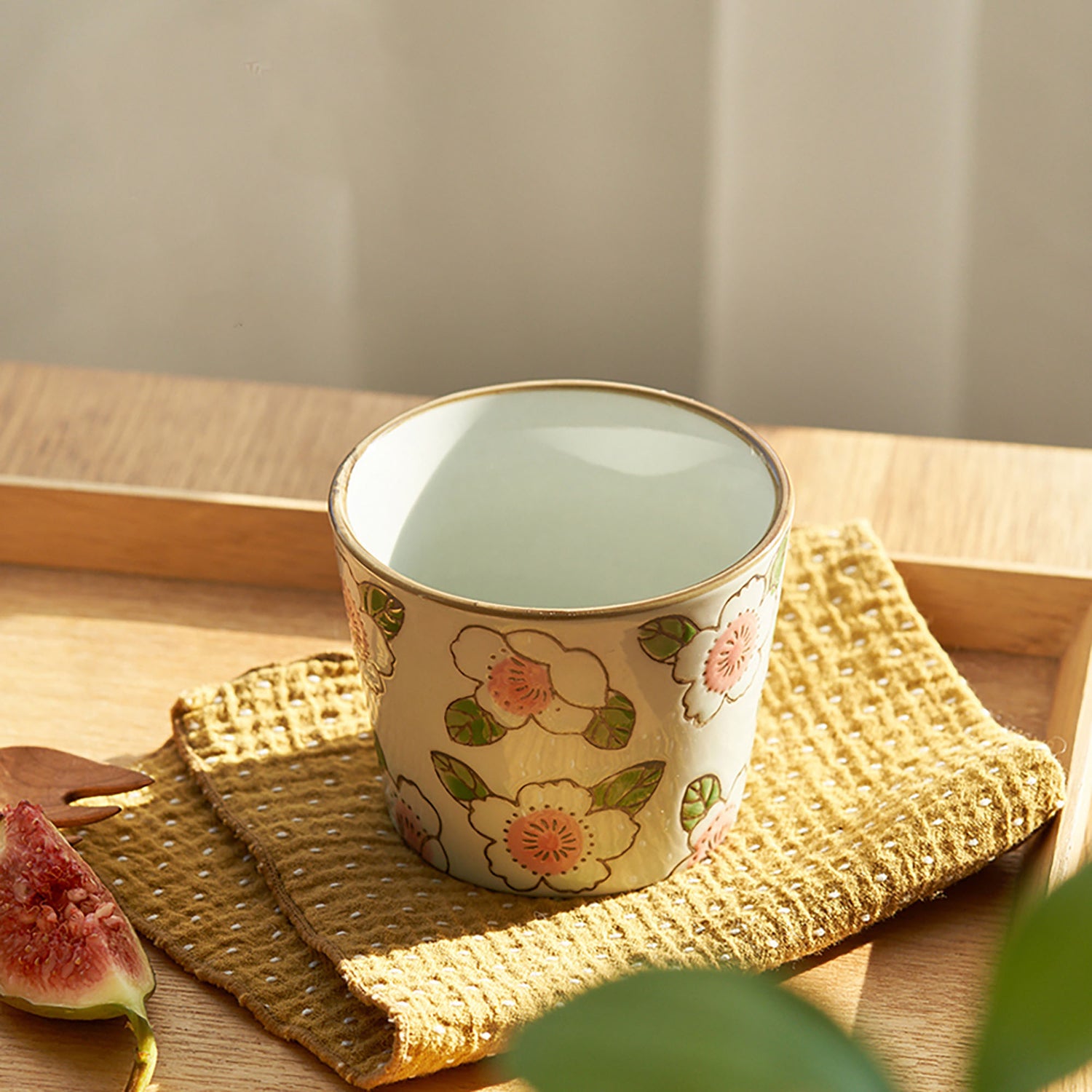 TASSE CAFE AVEC MOTIF FLORALE JAPONAIS