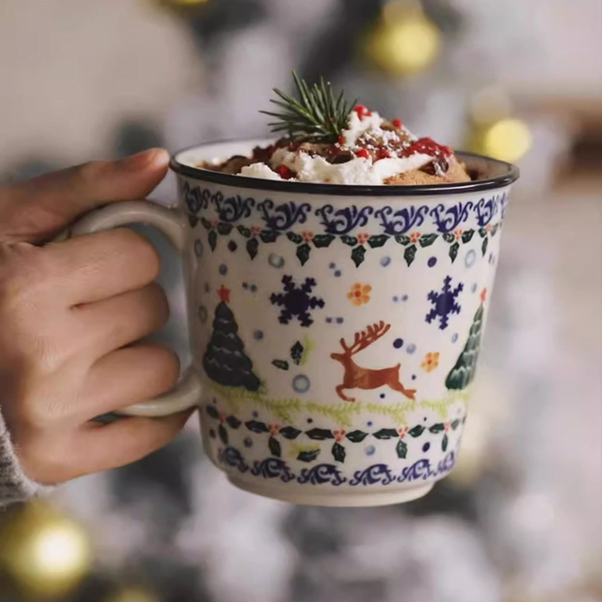 Tasse en céramique style vintage de Noël