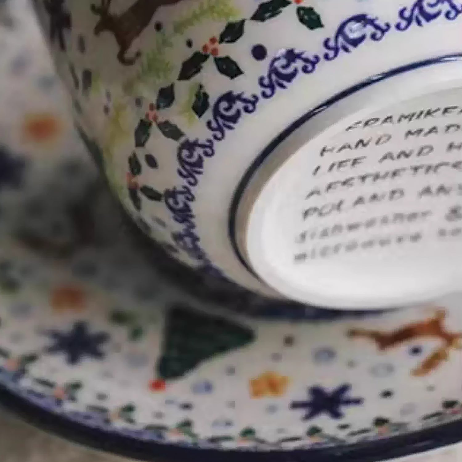 Tasse en céramique style vintage de Noël