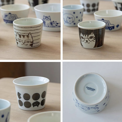 Tasse Minoyaki avec Motif &quot;Journal de Vie des Chats&quot;