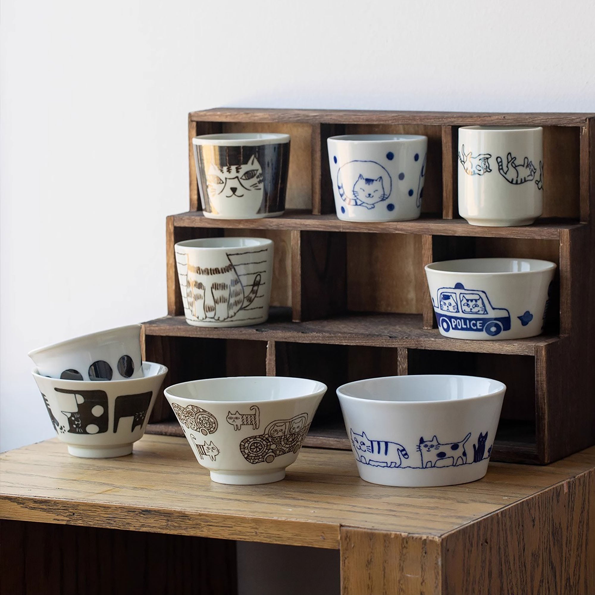 Tasse Minoyaki avec Motif &quot;Journal de Vie des Chats&quot;
