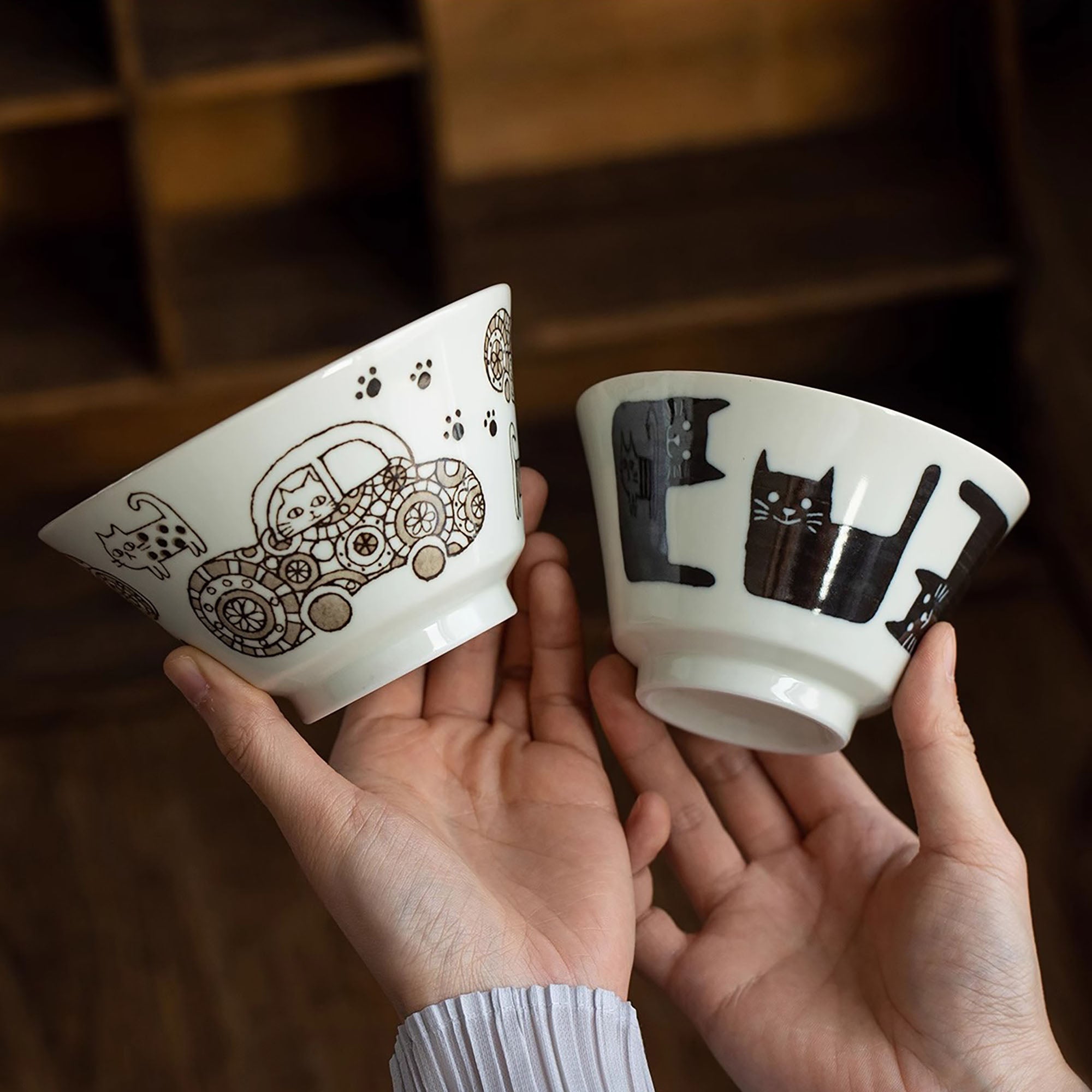 Minoyaki Tableware with "Cats&