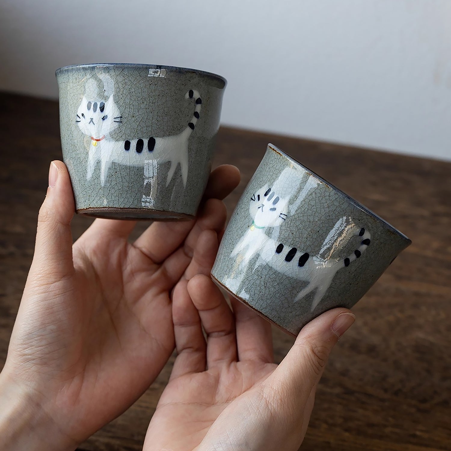 Tasse choko en céramique craquelée Shōhōgama