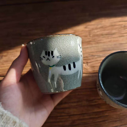 Tasse choko en céramique craquelée Shōhōgama