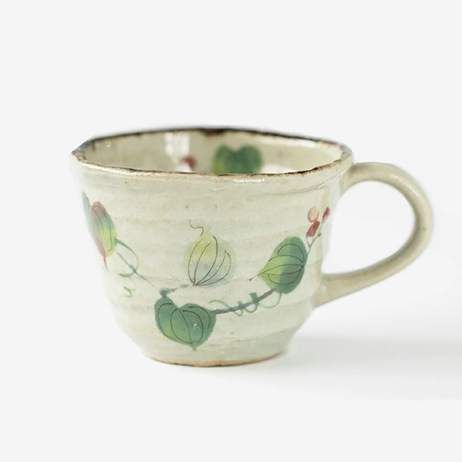 Tasse à café en céramique Mino-yaki avec Motif floral de vigne