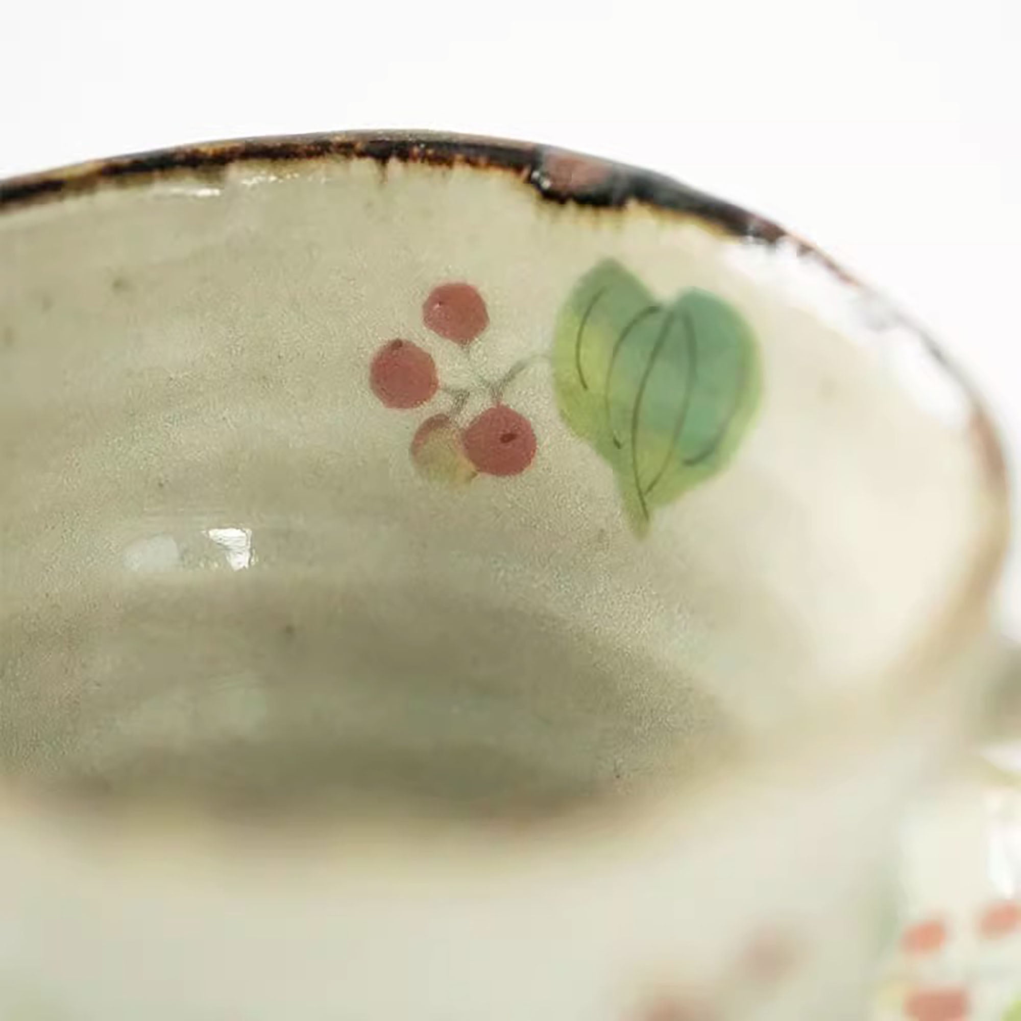 Tasse à café en céramique Mino-yaki avec Motif floral de vigne