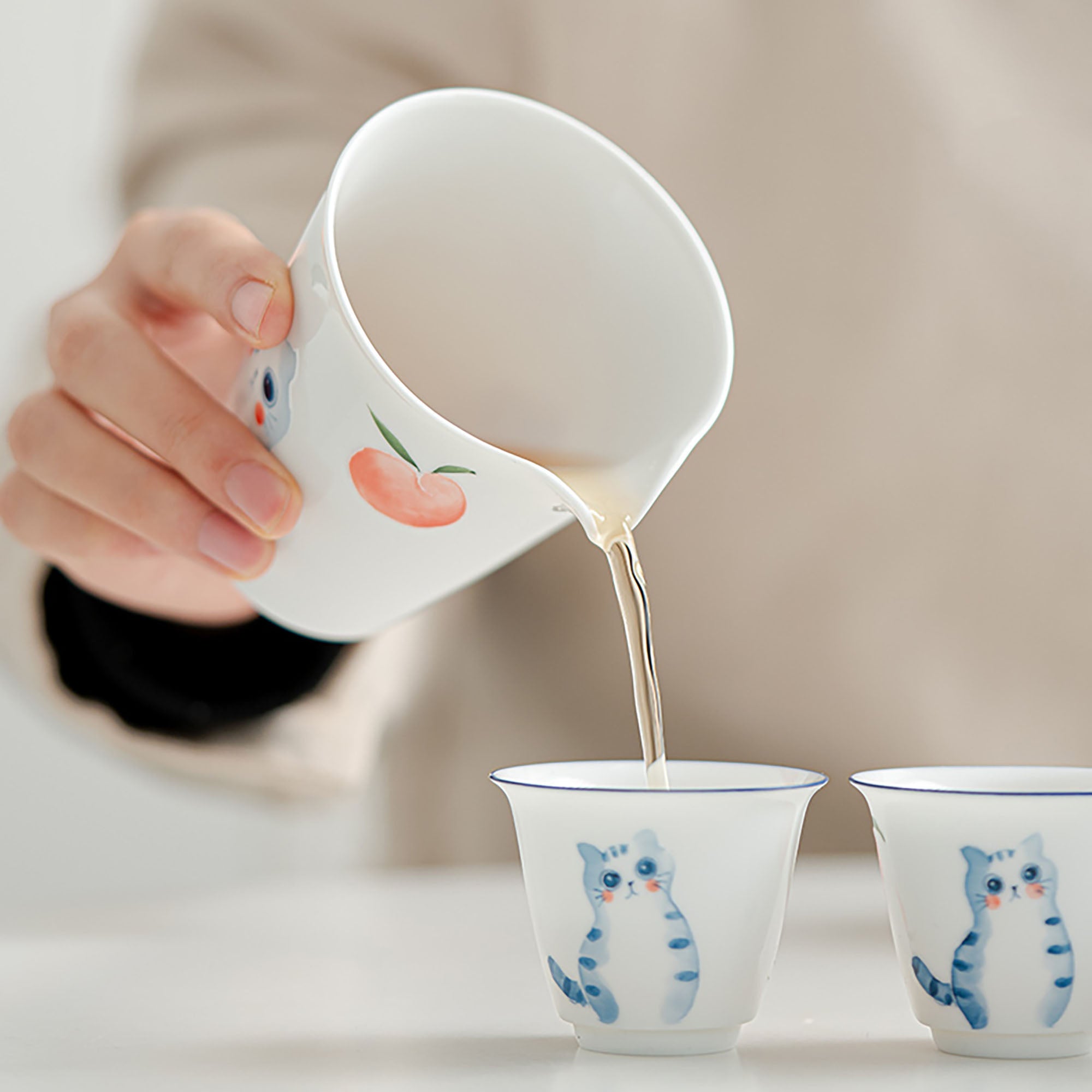 Tasse de partage en porcelaine faite à la main de Jingdezhen