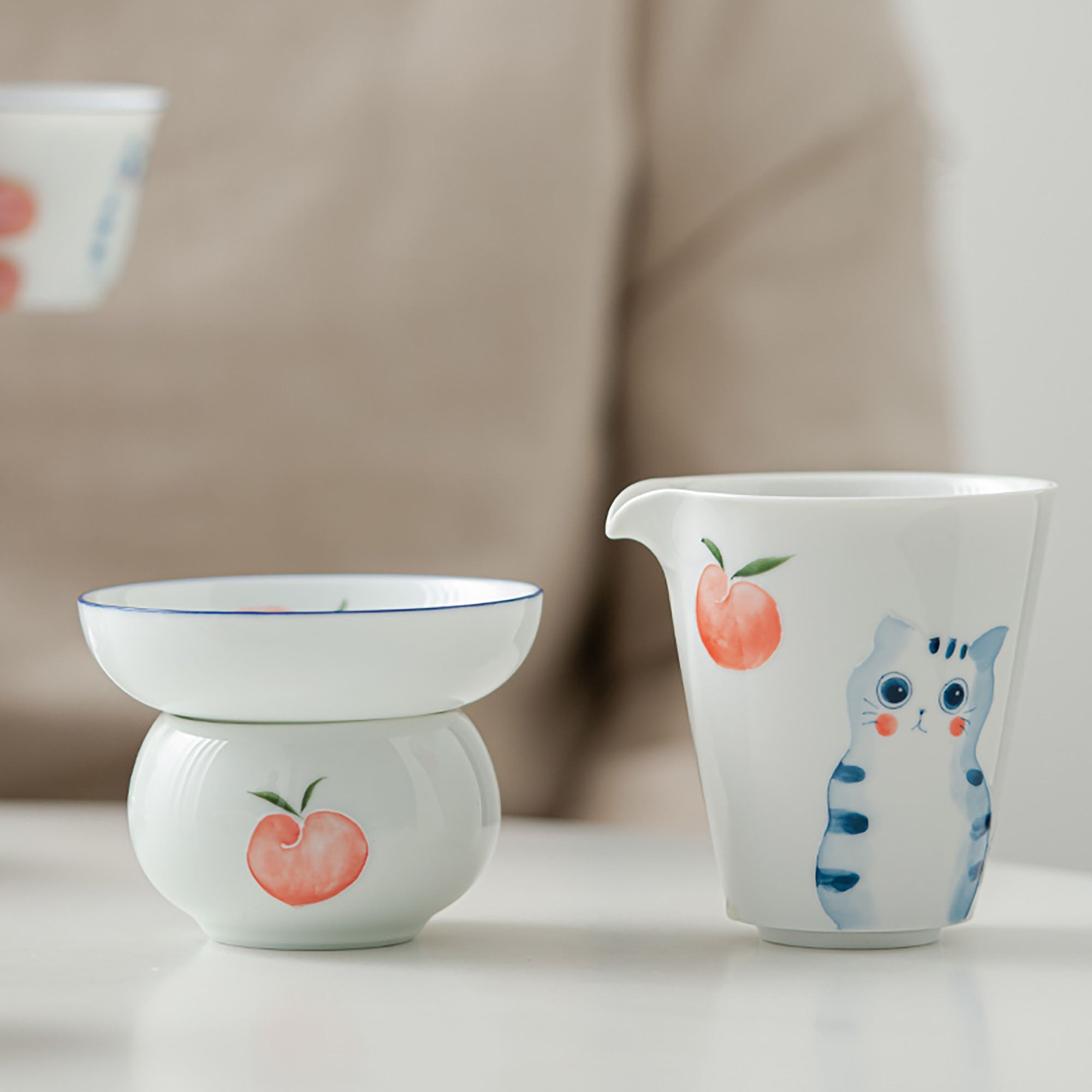 Tasse de partage en porcelaine faite à la main de Jingdezhen