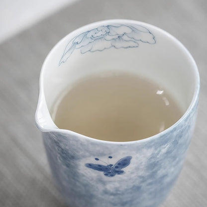 Tasse de partage en Série &quot;Papillon et Fleurs&quot;