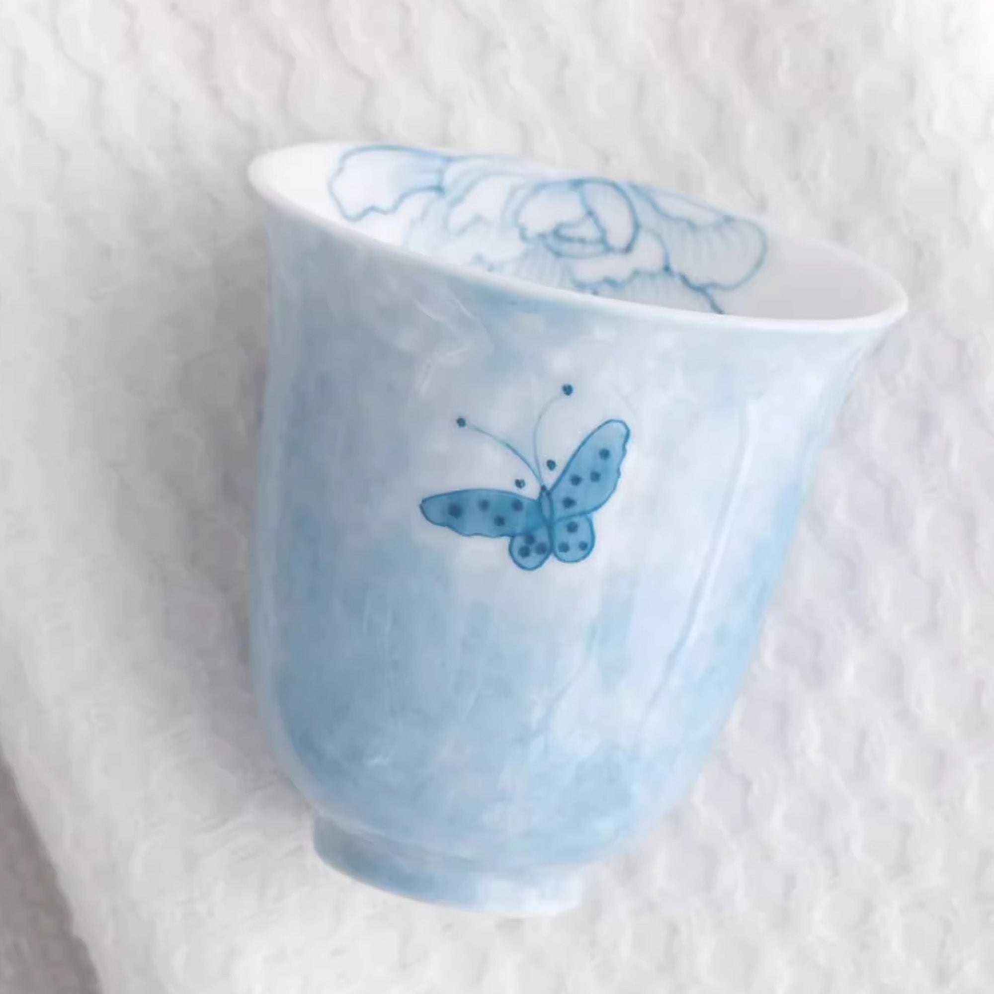 Tasse princesse en Céramique en Thème &quot;Papillon et Fleur&quot;