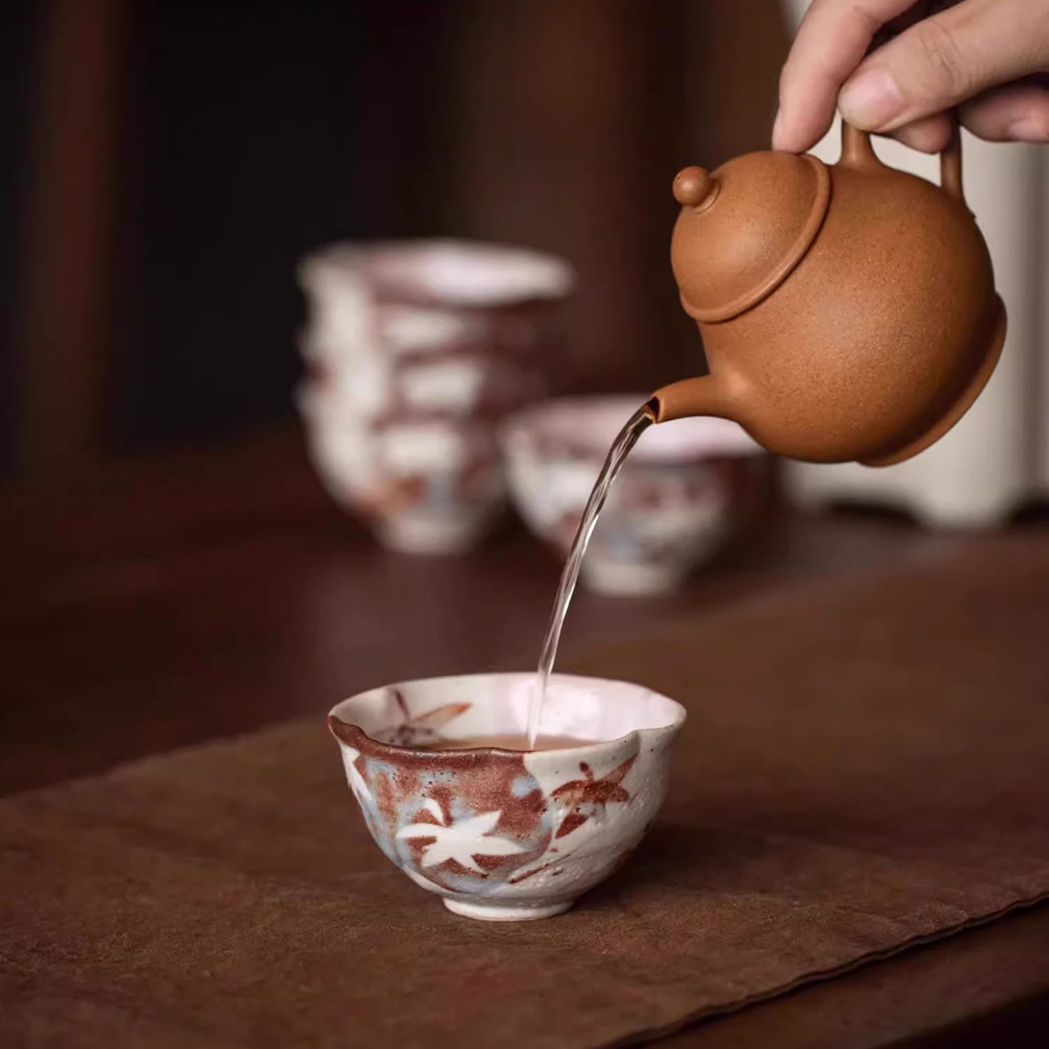 Ensemble de tasses à thé de Shino-yaki